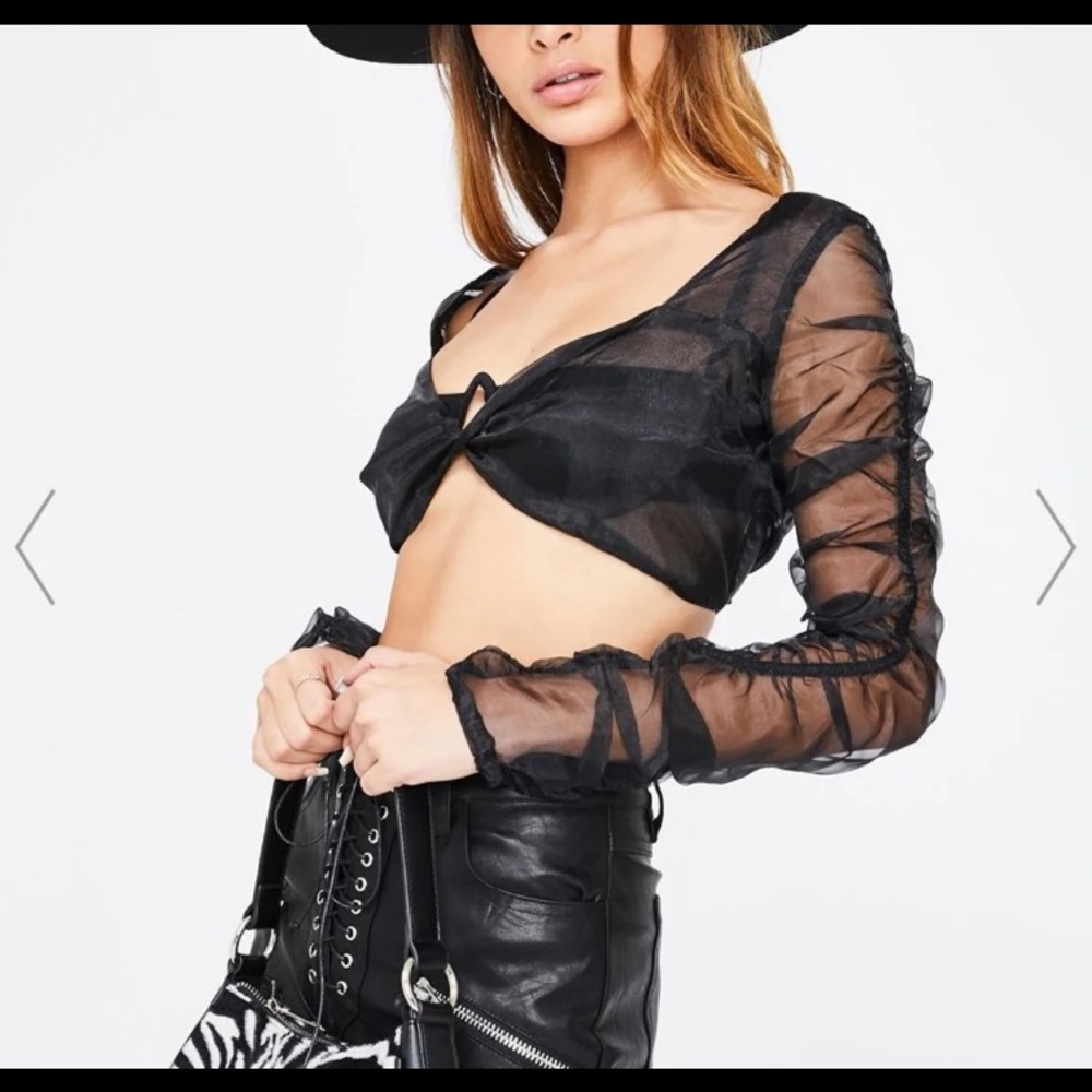 SWEET N' SELFISH SHEER CROP TOP from dolls kill
